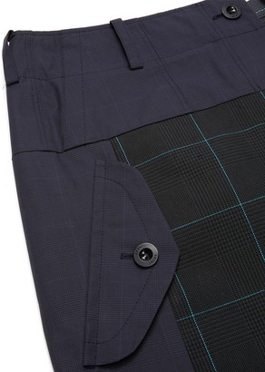 Sacai Deconstructed Contrast Panel Glen Check Midi Skirt