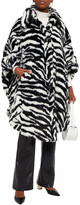 Thumbnail for your product : MM6 MAISON MARGIELA Oversized zebra-print faux fur coat