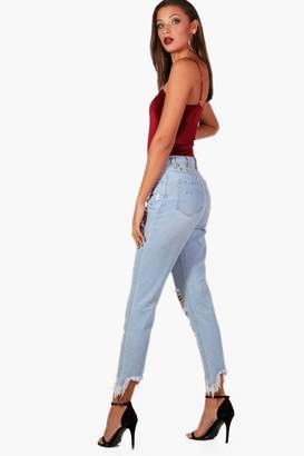 boohoo Tall Hollie Eyelet And Ripped Jeans