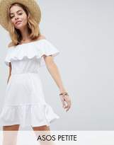 Thumbnail for your product : ASOS Petite DESIGN Petite off shoulder sundress with tiered skirt