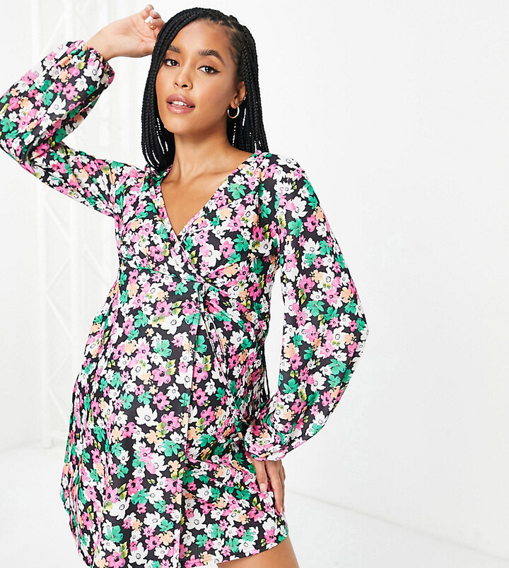 ASOS Maternity ASOS DESIGN Maternity long sleeve v neck mini dress