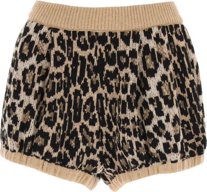 Magda Butrym Leopard Knit Shorts ShopStyle