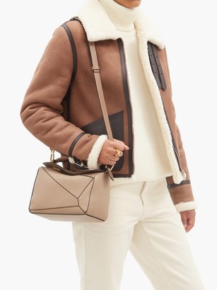 Loewe Puzzle Small Grained-leather Cross-body Bag - Beige Multi