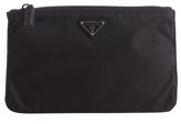 Thumbnail for your product : Prada black nylon medium flat zip case