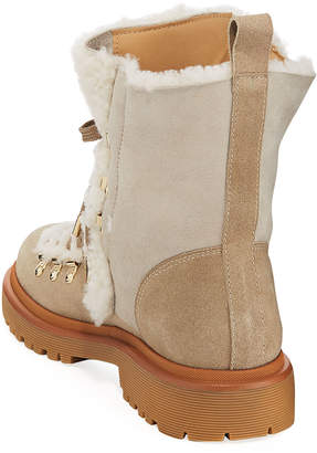 Moncler Berenice Stivale Fur-Lined Hiking Boots