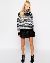 Thumbnail for your product : Monki Intarsia High Neck Jumper