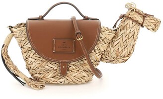 Anya Hindmarch Camel-Shape Basket Shoulder Bag
