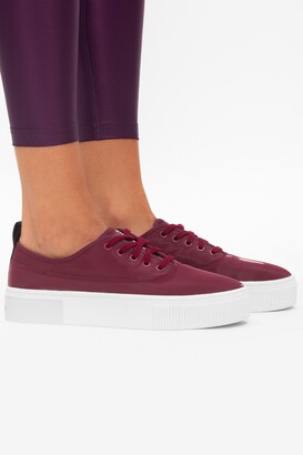 burgundy platform trainers