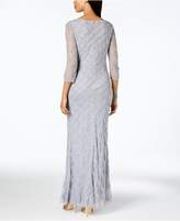 Thumbnail for your product : Adrianna Papell 3/4-Sleeve Embellished Crosshatch Gown