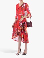 Thumbnail for your product : Jolie Moi Floral High Low Mesh Midi Dress, Red