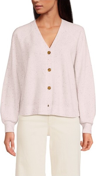 Lands' End Lands'EndWomen'sCashmereCardigan-XLarge-IvoryConfettiDonegal