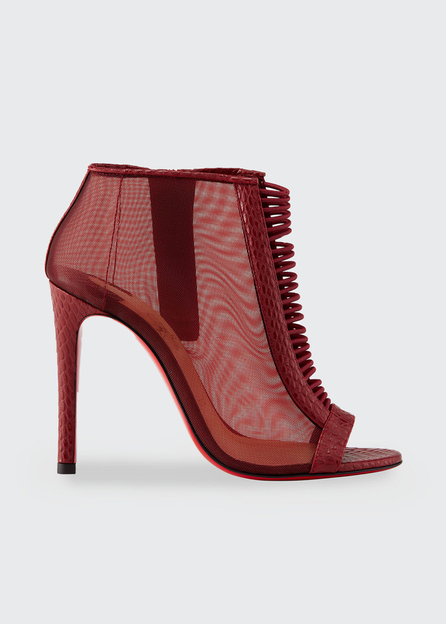 christian louboutin marchacroche leather red sole booties