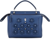 Thumbnail for your product : Fendi Dotcom Medium Flower Studded Satchel Bag, Denim Blue