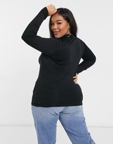 Thumbnail for your product : New Look Plus New Look Curve roll neck top in black