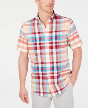 Club Room Men's Bradley Plaid Linen Shirt, Created for Macy's