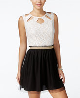 Thumbnail for your product : Speechless Juniors' Cutout Lace Chiffon Party Dress, A Macy's Exclusive