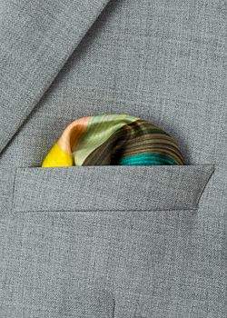 Paul Smith Men's Mixed-Stripe Silk Pocket Square