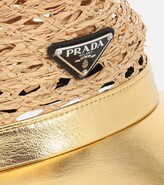 Thumbnail for your product : Prada Raffia and leather cap