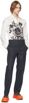 Thumbnail for your product : Alexander McQueen Navy Gabardine Paneled Cropped Trousers
