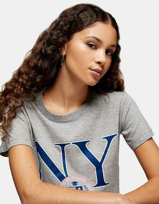 Topshop new york t-shirt in grey