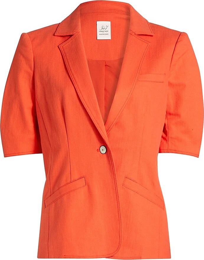 Cinq à Sept Women's Khloe Short-Sleeve Blazer - Cherry Tomato - Size 00