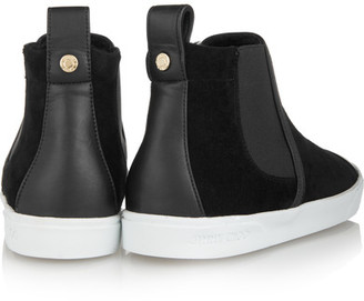 Jimmy Choo Della Faux Shearling-Lined Suede High-Top Sneakers