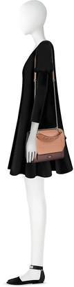 Lancel Ninon Round Cassis, Black and Blush Leather Medium Flap Bag