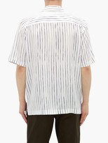 Thumbnail for your product : Sunspel Short-sleeved Pinstripe Lyocell-twill Shirt - White Navy
