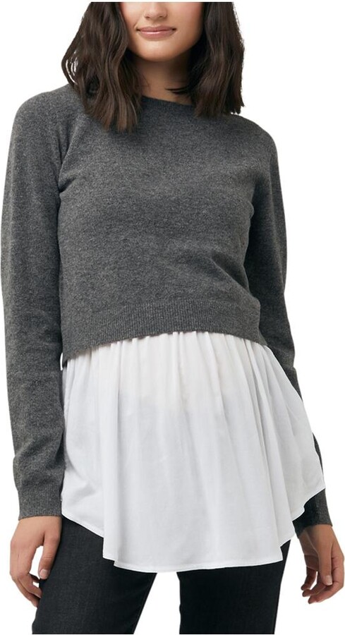 Ripe Maternity Maternity Sandy Detachable Nursing Knit Charcoal Marle