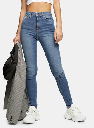Topshop TALL Mid Blue Wash Jamie Jeans - ShopStyle