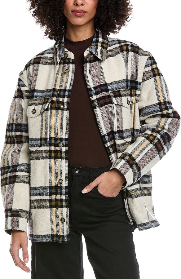 Etoile Isabel Marant Check Wool & Silk-Blend Overshirt