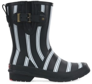 black mid calf rain boots