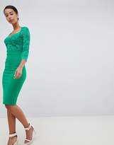 Thumbnail for your product : City Goddess Tall 3/4 Sleeve Lace Midi Dress