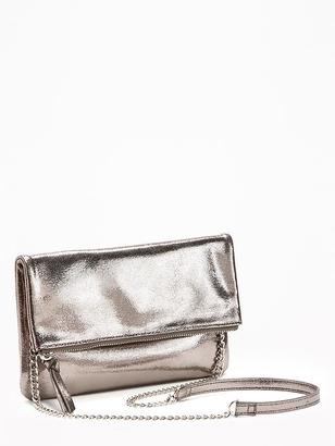 Old Navy Metallic Fold-Over Clutch for Women