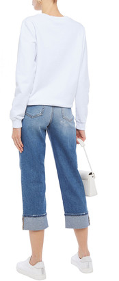Just Cavalli Cropped Distressed Faded Boyfriend Jeans