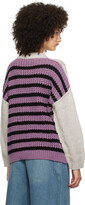 Thumbnail for your product : OPEN YY Gray & Purple Cutout Sweater