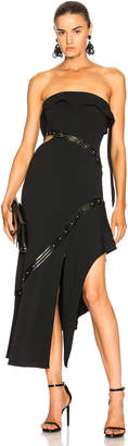 Jonathan Simkhai Studded Leather Trim Strapless Dress