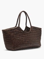Thumbnail for your product : DRAGON DIFFUSION Nantucket Woven-leather Basket Bag - Dark Brown