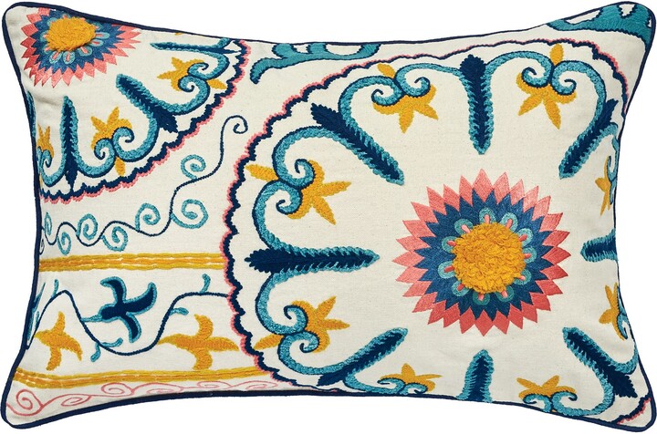 carol & frank Drew Embroidered Throw Pillow 14\