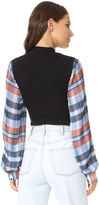 Thumbnail for your product : Opening Ceremony Plaid Long Sleeve Body Suit