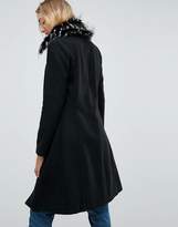 Thumbnail for your product : Brave Soul Tall Davina Coat With Faux Fur Collar