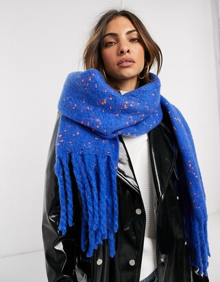 French Connection knit scarf in cobalt blue ShopStyle Scarves