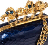 Thumbnail for your product : Alexander McQueen Blue Python Knuckle Box Clutch