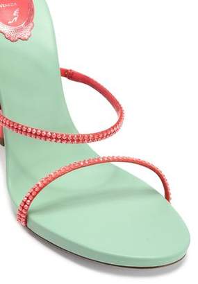 Rene Caovilla Rene' Caovilla Crystal-embellished Satin And Leather Sandals