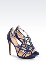 Thumbnail for your product : Giorgio Armani Sandals In Suede And Reptile Print Leather