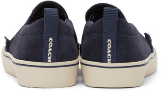 Coach 1941 Navy Suede Citysole Skate Slip-On Sneakers