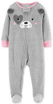 Thumbnail for your product : Carter's Baby Girls Dog Face Footed Fleece Pajamas
