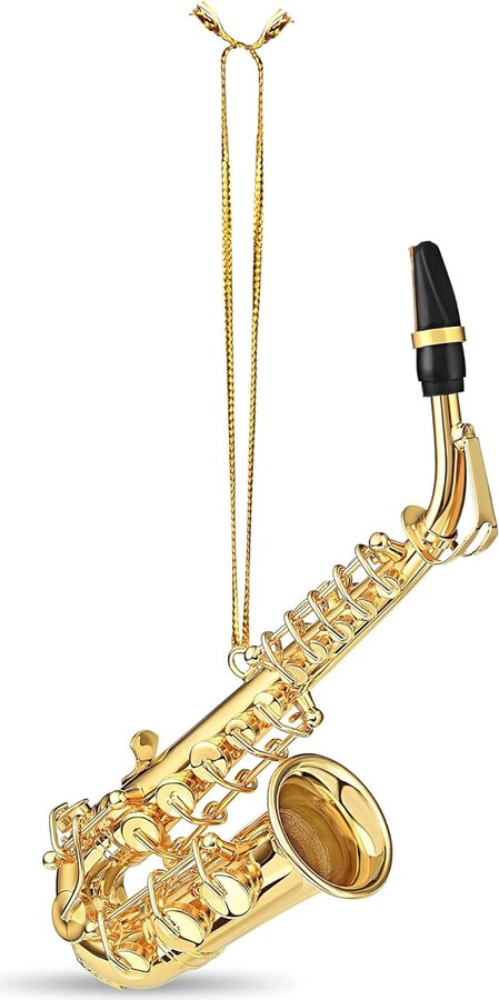 Broadway Gift Company Musical Instrument Christmas Ornament (4.5" Gold Saxophone)