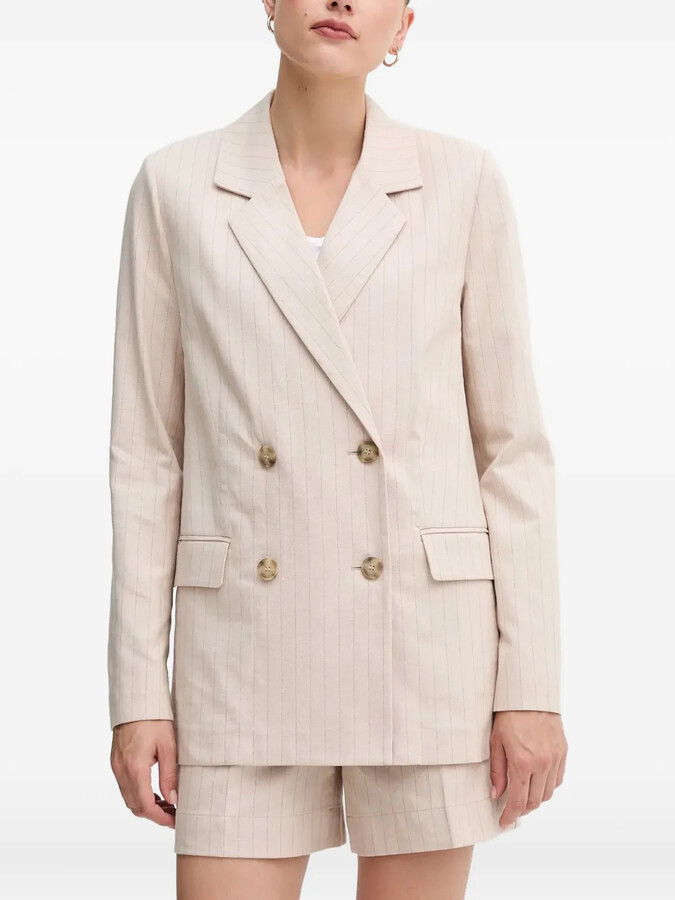 Benetton Double-Breasted Pinstripe Blazer