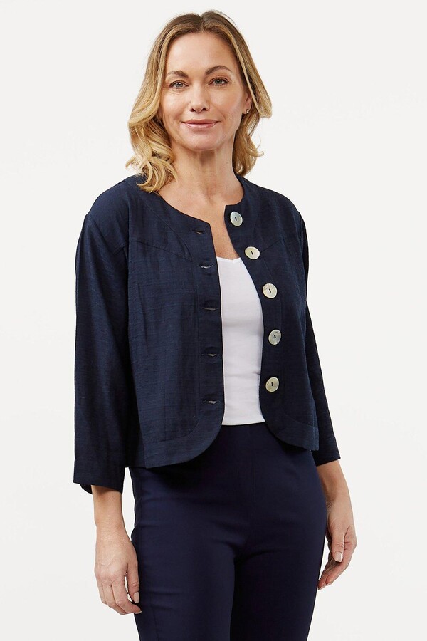 Viz-A-Viz Nomad French Navy Cropped Jacket - ShopStyle